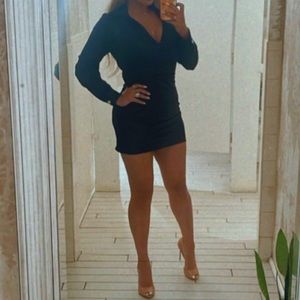 Zara long sleeve silk dress